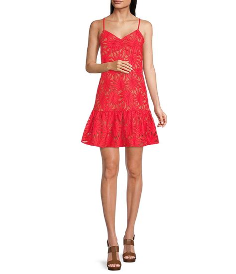 michael kors flounce dress|Palm Lace Flounce Hem Dress .